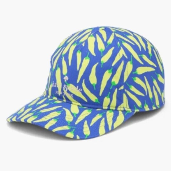 Kate Spade New York Peppers Twill Baseball Cap in Blue Multi (One Size, NWT)